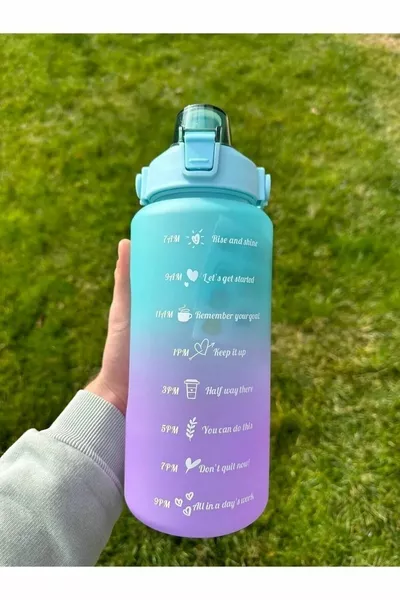 Motivierende Wasserflasche Wasserflasche Trinker 2 Liter Tritan Gym Wasserflasche BPA Free Trinker