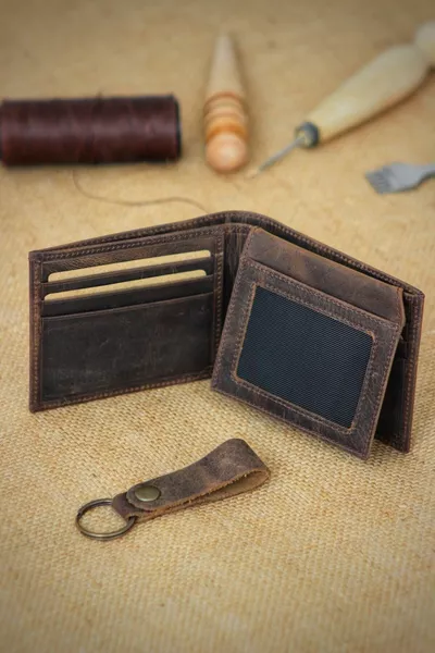 Portafoglio in vera pelle / Pelle pazza / Confezione regalo