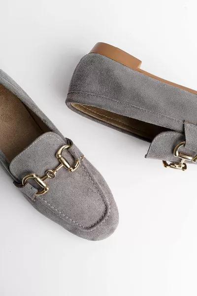 Mona Guaranteed Metal Buckle Leather Loafer Casual Schoenen voor dames