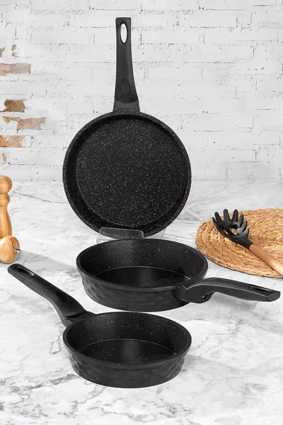 Viva Döküm 3-delige pannenset zwart