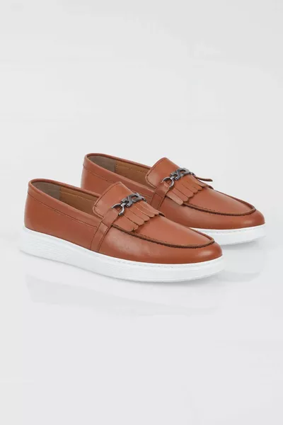 الرجال تان الجبهة سلسلة مشبك عارضة العفن جلد طبيعي المتسكع