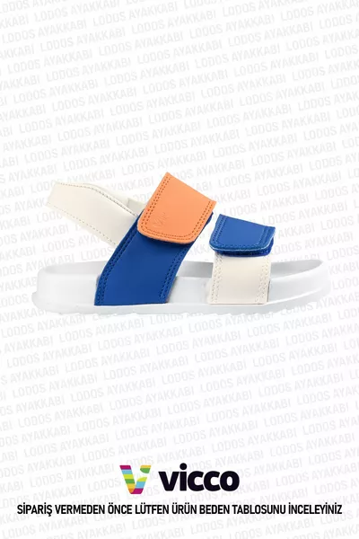 Krixi Modello Sandali Bambino e Bimbo Bianco/Sax Blu