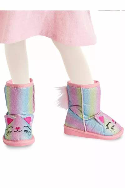 Katze Bunte Glitzer Mädchen Stiefel