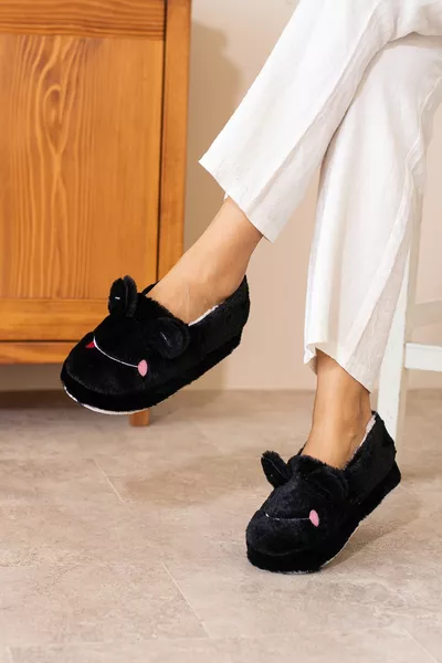 ضفدع مطرز الشتاء لينة محكم الريش داخل عدم الانزلاق النعال البيت النعال أحذية المنزل