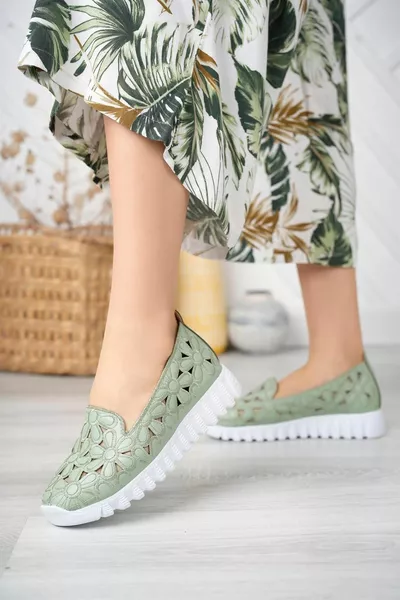 قطع الليزر الباليه الشقق الجلد الأخضر الجلد الأخضر الجلد الأخضر الجلد الأخضر