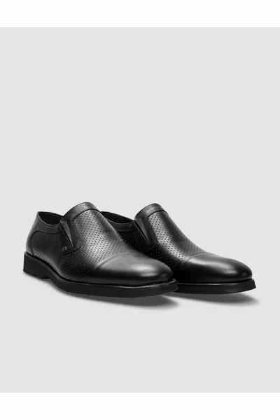 % echtes Leder Schwarze Laser Detailed Herren Classic Schuhe