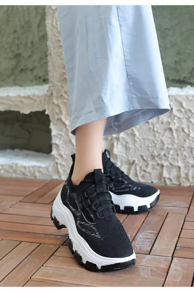 Черни трикотажни маратонки Alya