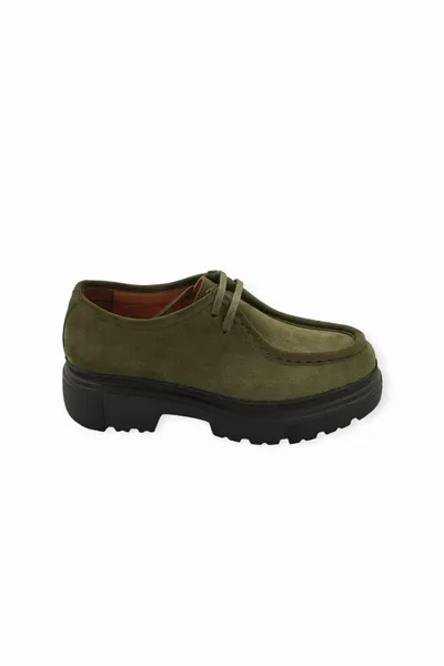  Men's Casual Lace-Up Green Suede