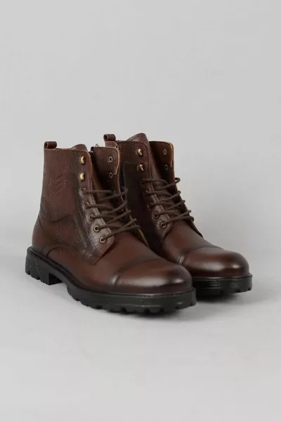 Choose  Genuine Leather Men's Postal Boots Brown