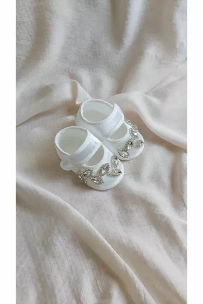 Baby Girl Shoes with Newborn Stones / Hospital Exit Shoes / Baby Girl Booties / Baby Girl Gift