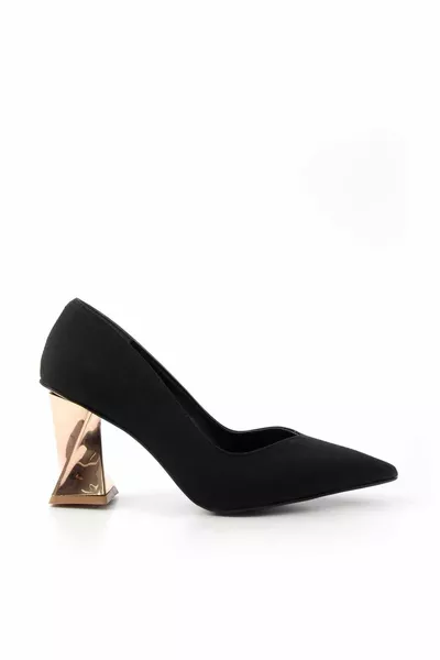 Mattschwarze Satin-Abendschuhe für Damen 