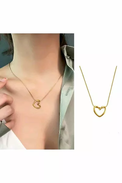 Collier femme modèle coeur en acier
