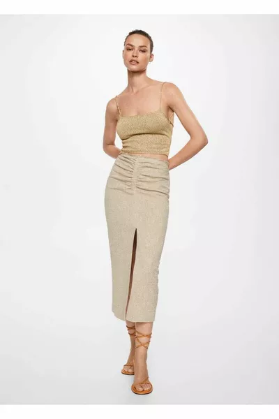 Geplooide linnen rok