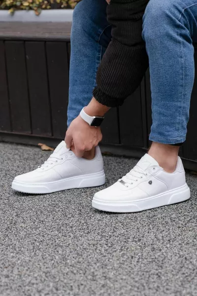  Blanc Couleur Blanc Semelle Chaussures Décontractées Pour Hommes