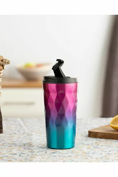 نابولي ترمس ستانلس ستيل وردي - أزرق