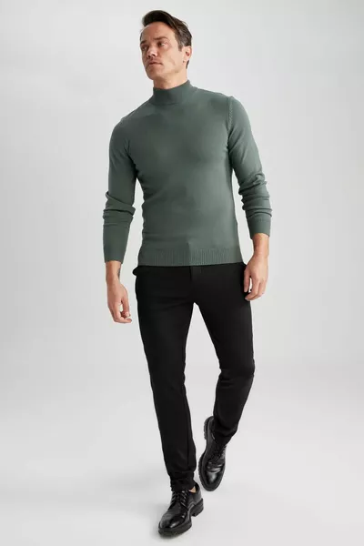 سليم صالح سليم صالح نصف الياقة المدورة الأساسية على التوالي متماسكة سترة wn