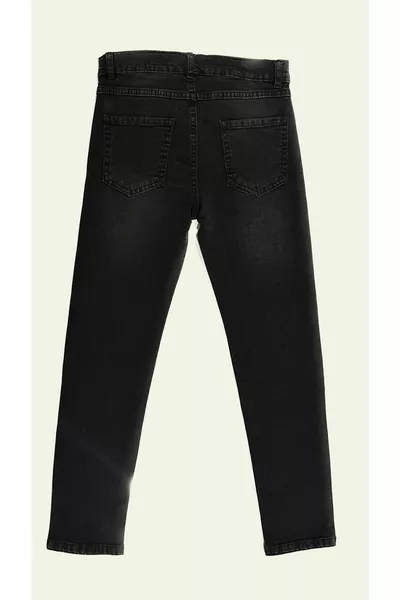 Jean noir abrasif avec taille élastiquée ajustable