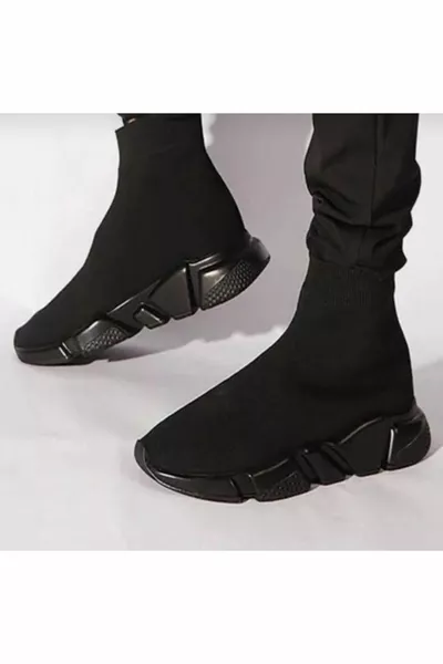 للجنسين أسود متماسكة تمتد أحذية رياضية