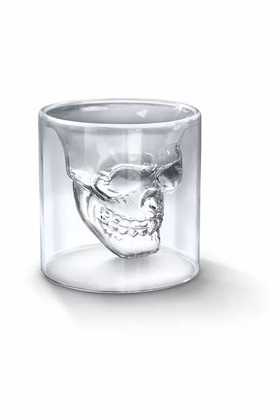 Heat Resistant Borosilicate Skull Design Double Wall Glass Cup Coffee Presentation Cup