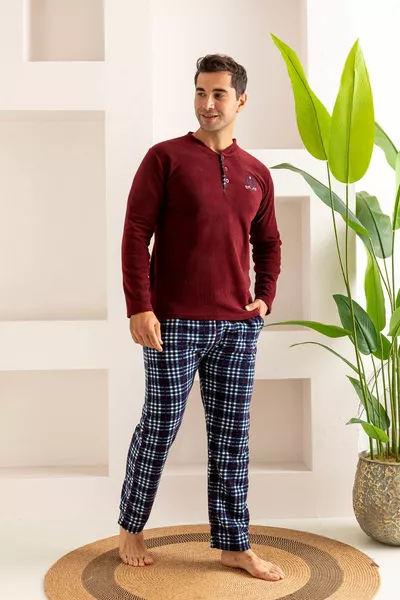 Комплект Зимна Мъжка Пижама От Полар - Ежедневна Мъжка Пижама