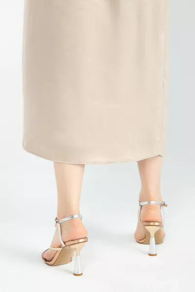 نسائي نباتي مساء اللباس أحذية Bn Sndlt 