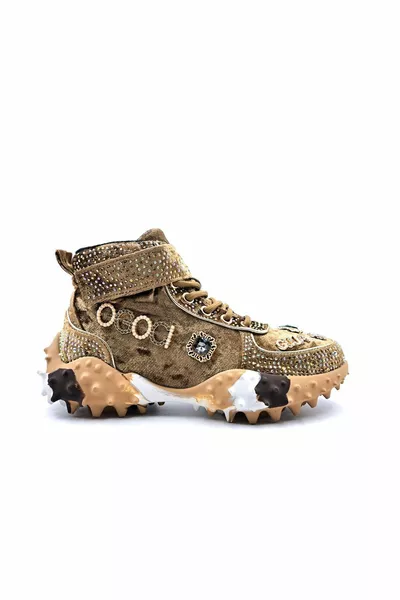 Sneaker pour femme de couleur camel de conception spéciale pierre et cheville