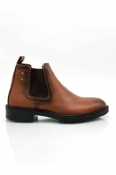 стелка от естествена кожа нехлъзгаща се подметка еластични кожени мъжки ботуши спринцовка тен с подложки