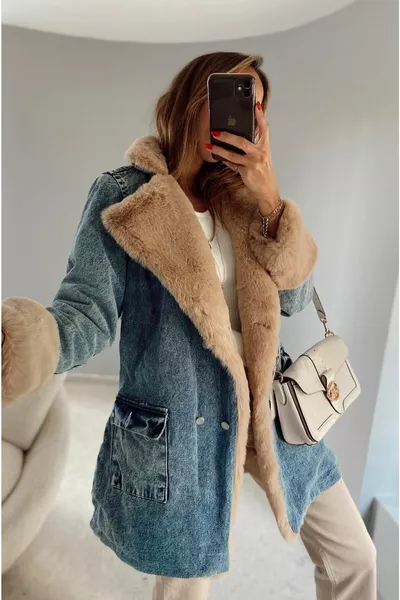 ملابس داخلية نسائية معطف نسائي كامل الفراء