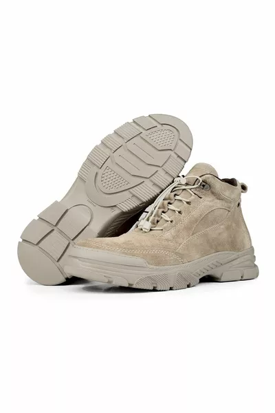 Армейские натуральная кожа нескользящая подошва замшевые ботинки на шнуровке песочно-бежевый