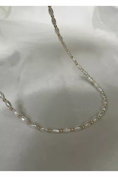 Gold Color Pearl Ball Necklace