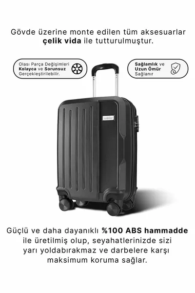  Schwarzer Kabinenkoffer (klein)