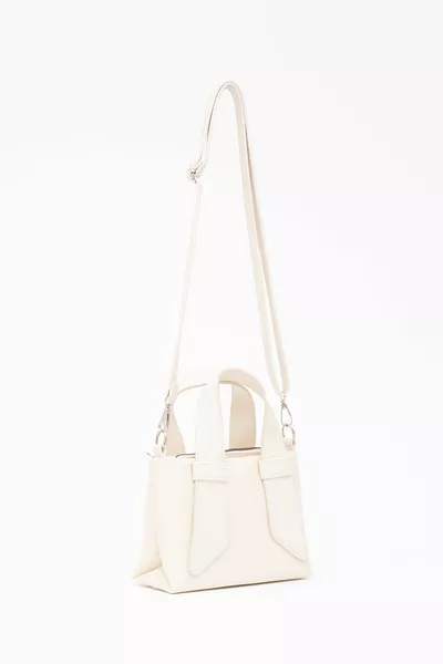 Кремовый  искусственная кожа с одним отделением с двойной ручкой для рук и через плечо L: Ш: Ш:8 см