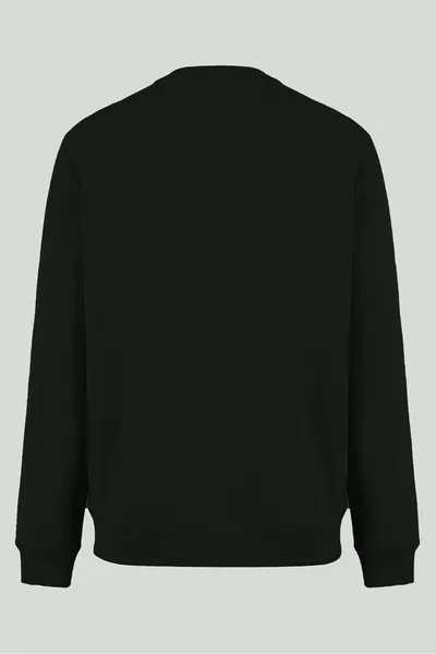 Sweat-shirt à col rond basique de couleur noire pour homme