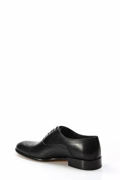 جلد طبيعي جلد أسود العتيقة أحذية رجالية كلاسيكية 