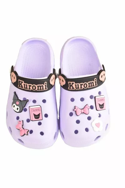 Kuromi الفتيات عدم الانزلاق النعال النعال حمام سباحة الشاطئ الصنادل