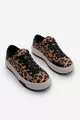 Kadın Sneaker Kalın Taban Bağcıklı Spor Ayakkabı Tales Taba Leopar