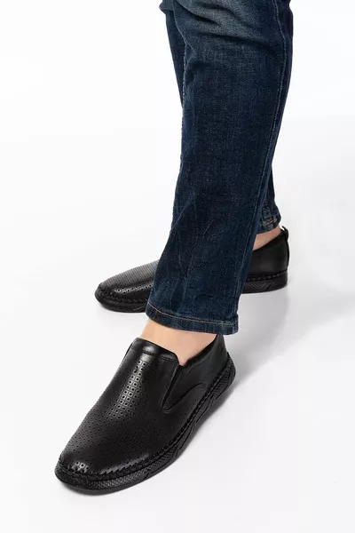 Scarpe estive da uomo in vera pelle, cucite, in pelle