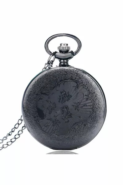 Винтажные карманные часы с римскими цифрами Shackle Watch, черные