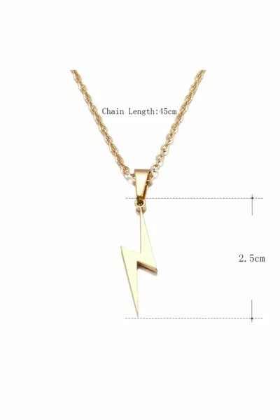 L-Титаниева неръждаема стомана Колие "Lightning/Lightning" (сребристо)