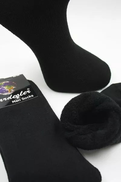 Men's Towel Cotton Winter Thick Black Socket Socks Thermal 4-Pack