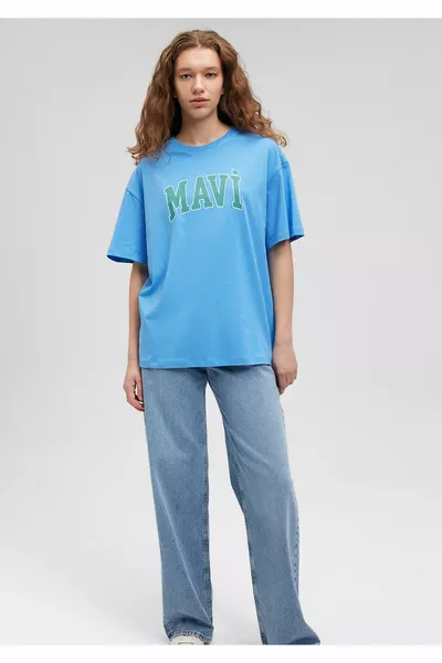 Logo Baskılı Tişört Oversize / Geniş Kesim 