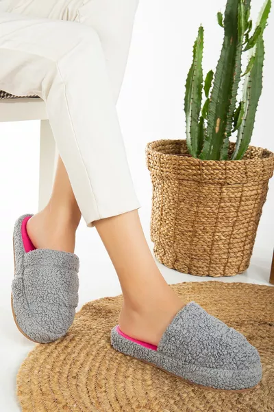 نسيج الضأن الصوف الصامت نعل النساء النعال داخلي منزل النعال