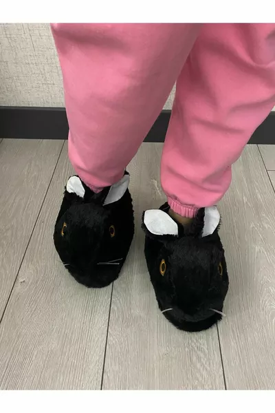 Зимна фигура на заек Меки плюшени обувки за къща Panduf