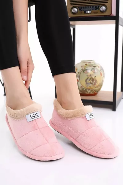 UCC Дамски вълнени зимни плюшени домашни обувки Pantufu Home