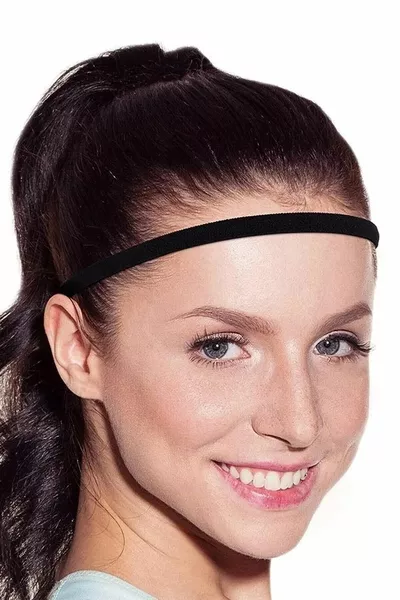 1 pièce noir large bande de caoutchouc - bande de cheveux d’athlète - bande de caoutchouc - bande de cheveux - bande de yoga