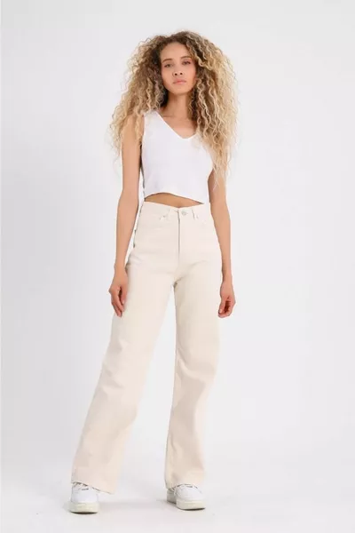 كريم واسع الساق جان بالازو الدينيم السراويل للجنسين