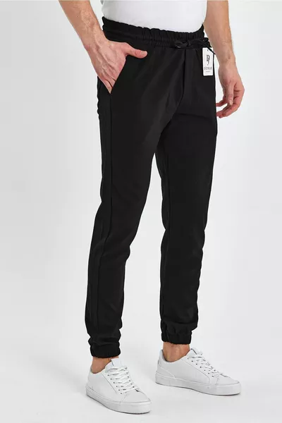 Dar Kalıp Siyah Jogger Pantolon