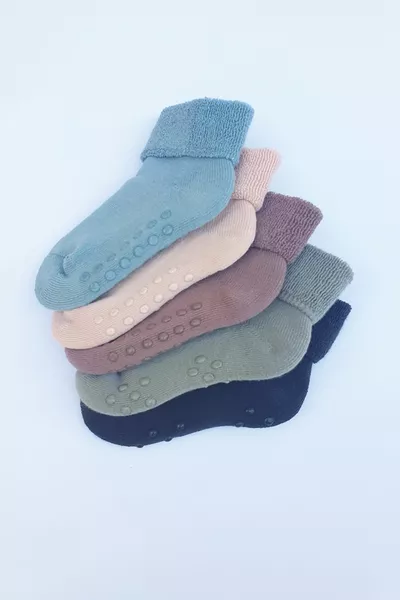 5 Pack Non-Slip Terry Baby Socks