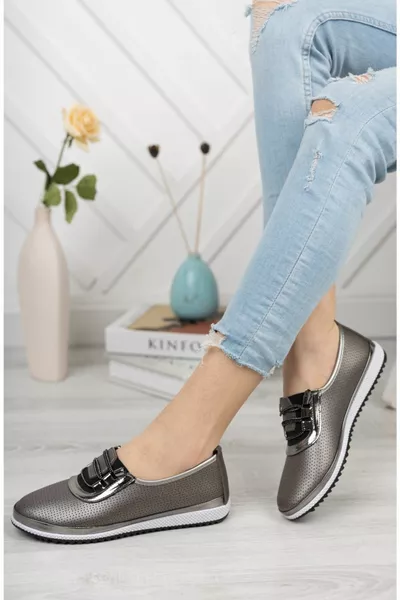 Chaussures Orthopédiques Douces Décontractées Laser Platine Pour Femmes