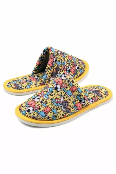 Unisex Giallo Sport Emoji Fantasia Suola Morbida Pantofole Da Casa